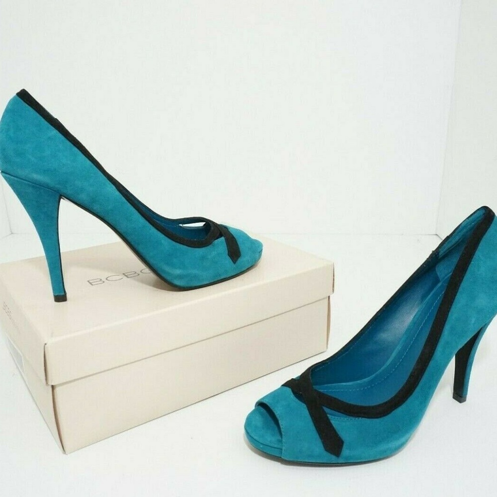 BCBGeneration Cierra Teal Suede Pumps Heels Pumps - Picture 3 of 5